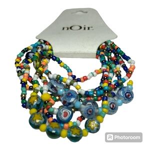NOIR 8 GLASS BEAD STRETCH BRACELETS NWT